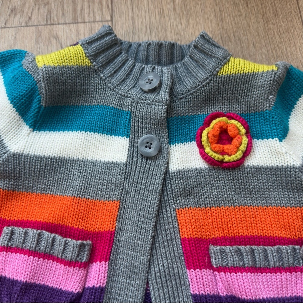 WonderKids Colorful Striped Cardigan Jacket, 18 Months - Picture 3 of 8